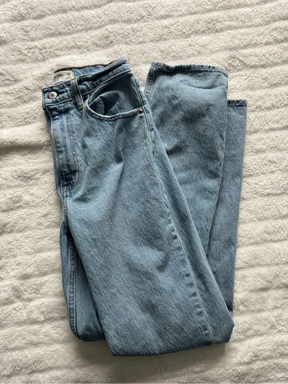 Curve Love Abercrombie & Fitch Ultra High Rise 90’s Straight Jeans Tall - Picture 2 of 4